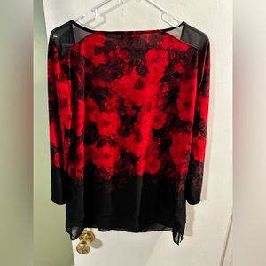 CB rose tunic with sheer trim size large